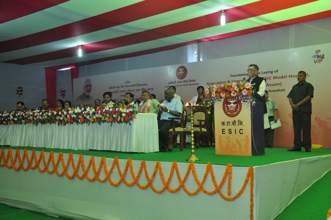 Foundation Stone for  Renovation and Upgradation of ESIC Model Hospital, Beltola, Guwahati laid on 06.10.2017