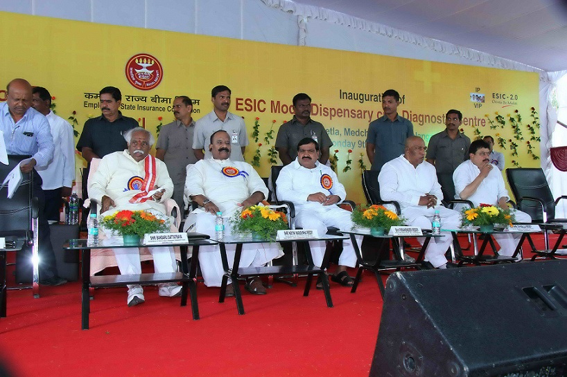Inauguration of the ESIC Model Dispensary cum Diagnostic Centre at Jeedimetla, Medchal District, Telangana on 09.01.2017.